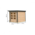 Abri de jardin 4,45m² bois brut + acier anthracite Jupiter A - Karibu