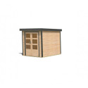 Abri de jardin 4,45m² bois brut + acier anthracite Jupiter A - Karibu