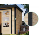 Abri de jardin 4,45m² en bois gris terre + acier anthracite Jupiter - Karibu