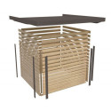 Abri de jardin 4,45m² en bois gris terre + acier anthracite Jupiter - Karibu