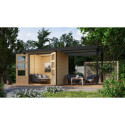 Abri de jardin 4,45m² Jupiter A - acier gris - appentis - Karibu