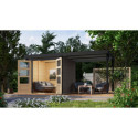 Abri de jardin 4,45m² Jupiter B - acier anthracite - appentis - Karibu
