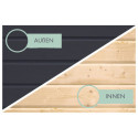 Abri de jardin 4,45m² Jupiter C - acier anthracite - appentis - Karibu