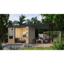 Abri 4,45m² Jupiter D - acier gris anthracite - appentis - Karibu