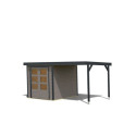 Abri 4,45m² Jupiter D - acier gris anthracite - appentis - Karibu