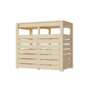 Cache poubelle en bois brut pour 2 conteneurs - Karibu