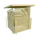 Abri à vélos avec toit plat en bois brut - 3,40m² - Karibu