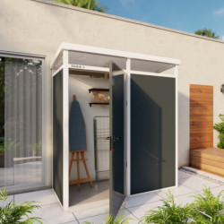 abri modulaire isolé 2m2 Everbox gris foncé et blanc