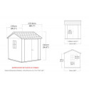 Abri de jardin en résine 4,59m² Newton 757 gris + plancher - Keter
