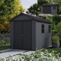 Abri de jardin en résine 5,92m² Newton 759 gris + plancher - Keter