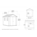 Abri de jardin en résine 5,92m² Newton 759 gris + plancher - Keter