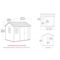 Abri de jardin en résine 5,92m² Newton 759 gris + plancher - Keter