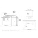 Abri de jardin en résine 8,57m² Newton 7513 gris + plancher - Keter