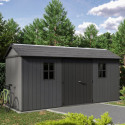 Abri de jardin en résine 9,89m² Newton 7515 gris + plancher - Keter