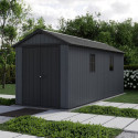 Abri de jardin en résine 11,2m² Newton 7517 gris + plancher - Keter