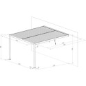 Pergola adossée en alu gris avec lames orientable 4x3m X-METAL