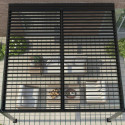 Pergola adossée en alu gris avec lames orientable 4x3m X-METAL