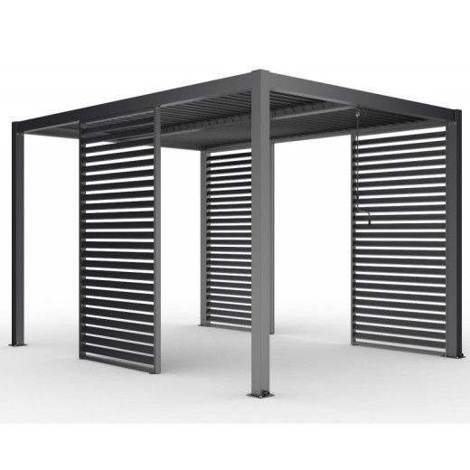 Panneau 90cm à ventelles fixes - noir anthracite - X-METAL