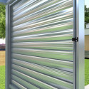 Panneau à ventelles 90cm en alu gris clair pour pergola 3x3m X-METAL