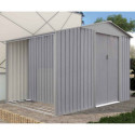 Abri de jardin - bois vieilli - métal - Bûcher Intégré - gris - Chalet et Jardin