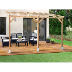 Toit de terrasse - 300x300cm - bois massif - Chalet et Jardin