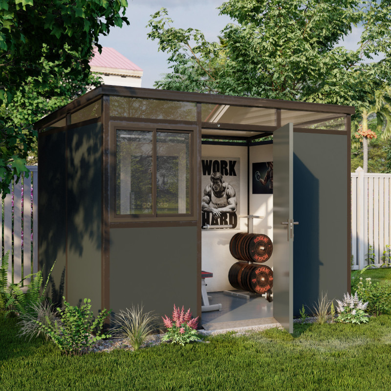 abri panneaux modulaires isolés 6m2 Everbox anthracite