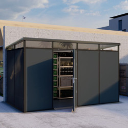 abri panneaux modulaires isolés 8m2 Everbox anthracite