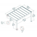 Helsinki pergola en bois et PC gris 300x470cm - Canopia by Palram