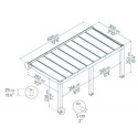 Helsinki pergola en bois et PC gris 300x600cm - Canopia by Palram