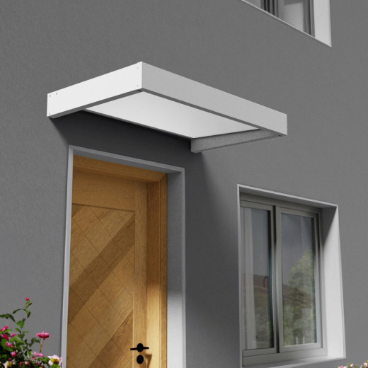 Marquise porte en acrylique blanc de 4mm Sophia™ 1600 - Canopia