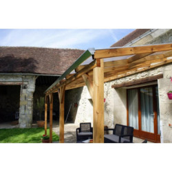 Toit de terrasse - 300x740cm - bois massif - avec toit - Chalet et Jardin