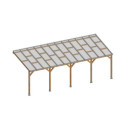 Toit de terrasse - 300x740cm - bois massif - avec toit - Chalet et Jardin