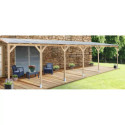 Toit de terrasse - avec toit -  300x1040cm - bois massif - Chalet et Jardin