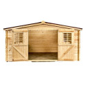 Abri de jardin en bois massif 16m² – madriers 28mm - Habrita