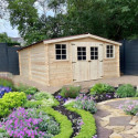 Abri de jardin en bois massif 20m² – madriers 28mm - Habrita