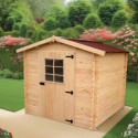 Abri de jardin en bois massif 3,8m² – madriers 20mm - Habrita