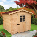 Abri de jardin en bois massif 3,8m² – madriers 20mm - Habrita