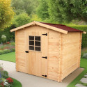 Abri de jardin en bois massif 3,8m² – madriers 20mm - Habrita