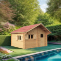 Abri de jardin en bois massif semi-habitable 20m² – Habrita