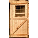 Abri en bois massif 12m² – madriers 28mm + couverture plaques ondulées