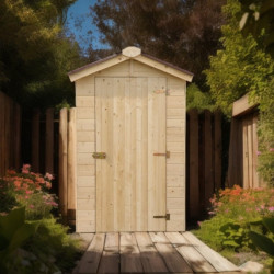 Abri en bois massif certifié 2,03m² - panneaux 16mm + plancher