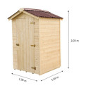 Abri en bois massif certifié 2,03m² - panneaux 16mm + plancher