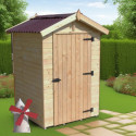 Abri en bois massif certifié 2,03m² - panneaux 16mm + plancher