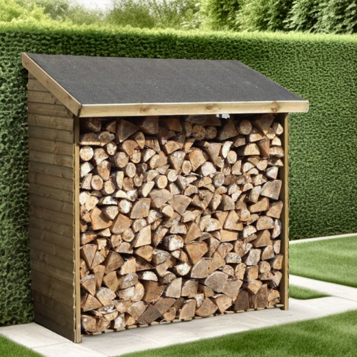 Abri range-bûches 2 stères en bois traité autoclave - Habrita