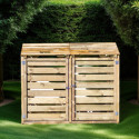 Cache poubelle double en bois massif certifié traité autoclave