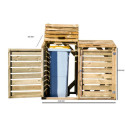 Cache poubelle double en bois massif certifié traité autoclave