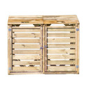 Cache poubelle double en bois massif certifié traité autoclave