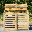 Cache poubelle double en bois massif certifié traité autoclave