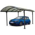 Carport 1 voiture 14,62m² en aluminium et polycarbonate 6mm ANTI-UV