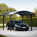 Carport 1 voiture 14,62m² en aluminium et polycarbonate 6mm ANTI-UV